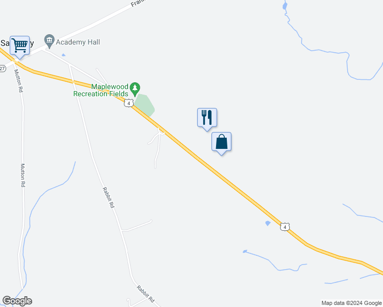 map of restaurants, bars, coffee shops, grocery stores, and more near 127 U.S. 4 in Salisbury