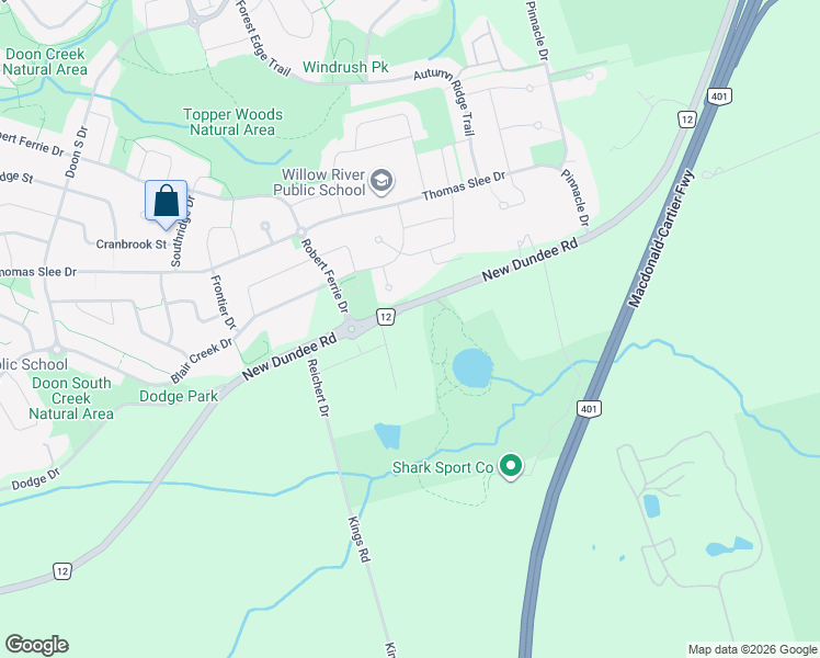 map of restaurants, bars, coffee shops, grocery stores, and more near 508 New Dundee Road in Kitchener