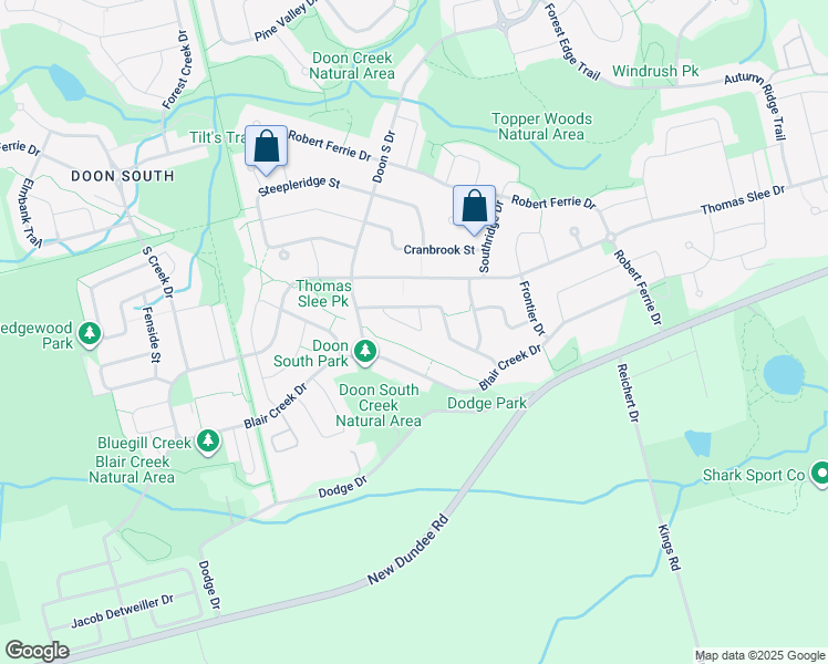 map of restaurants, bars, coffee shops, grocery stores, and more near 60 Watermill Street in Kitchener