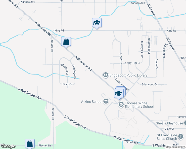 map of restaurants, bars, coffee shops, grocery stores, and more near 3332 Williamson Road in Saginaw