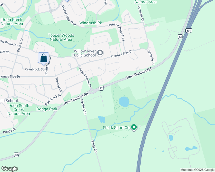 map of restaurants, bars, coffee shops, grocery stores, and more near 508 New Dundee Road in Kitchener