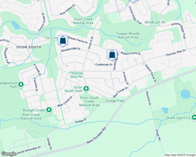 map of restaurants, bars, coffee shops, grocery stores, and more near 60 Watermill Street in Kitchener