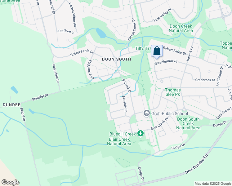 map of restaurants, bars, coffee shops, grocery stores, and more near 455 Moorlands Crescent in Kitchener