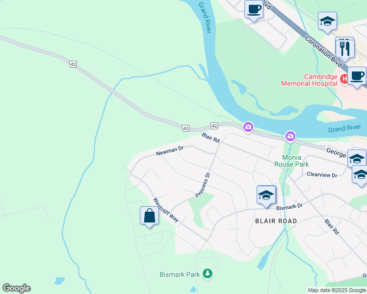 map of restaurants, bars, coffee shops, grocery stores, and more near in Cambridge