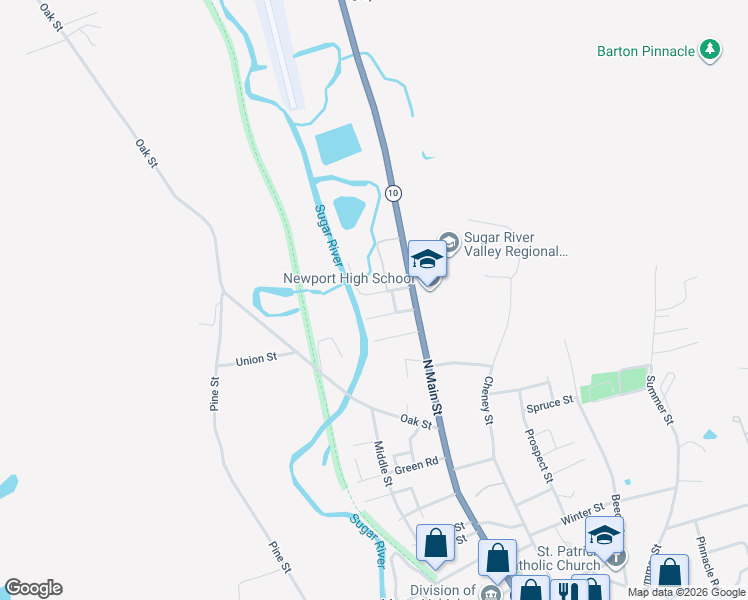 map of restaurants, bars, coffee shops, grocery stores, and more near 9 Putnam Road in Newport