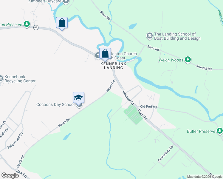 map of restaurants, bars, coffee shops, grocery stores, and more near 10 Heath Road in Kennebunk