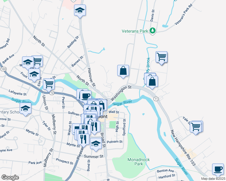 map of restaurants, bars, coffee shops, grocery stores, and more near 15 Lincoln Heights in Claremont