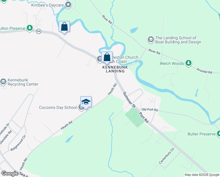 map of restaurants, bars, coffee shops, grocery stores, and more near 10 Heath Road in Kennebunk