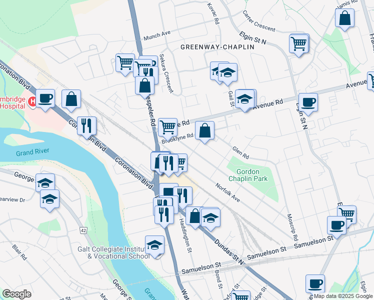 map of restaurants, bars, coffee shops, grocery stores, and more near 30 Patricia Avenue in Cambridge