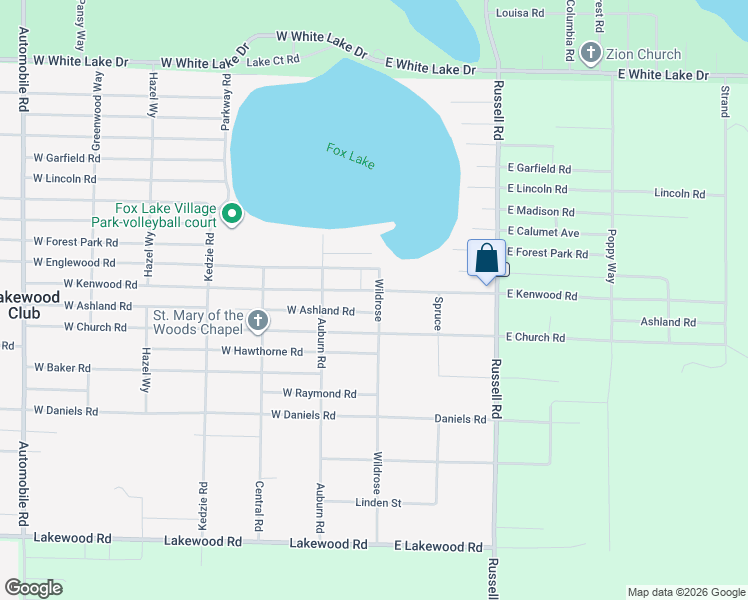 map of restaurants, bars, coffee shops, grocery stores, and more near 11 West Kenwood Road in Twin Lake