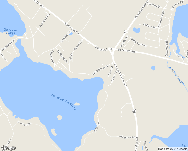 map of restaurants, bars, coffee shops, grocery stores, and more near 40 Lake Shore Drive in Barnstead