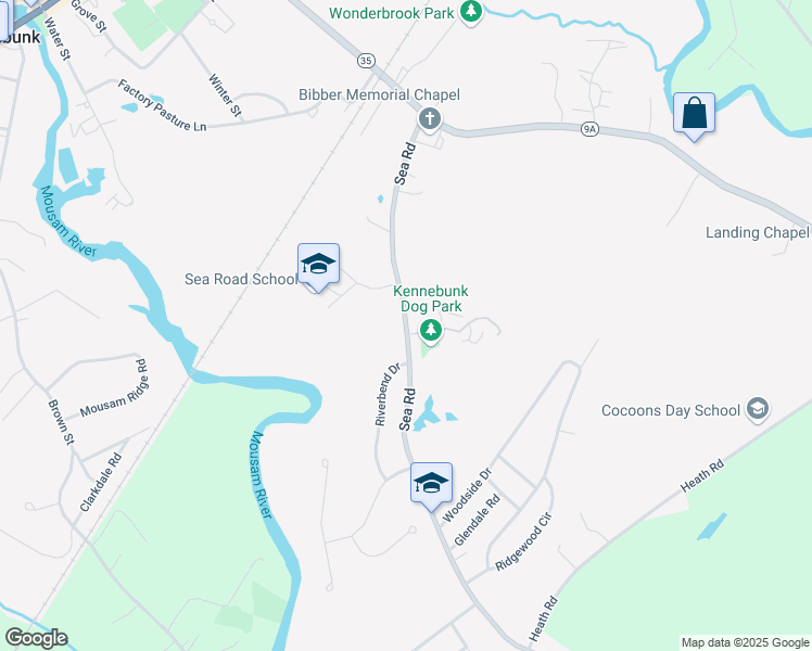 map of restaurants, bars, coffee shops, grocery stores, and more near Kennebunk Beach Road in Kennebunk
