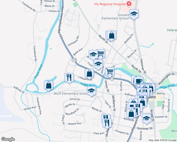 map of restaurants, bars, coffee shops, grocery stores, and more near in Claremont