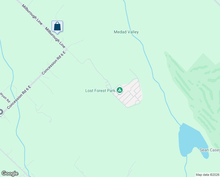 map of restaurants, bars, coffee shops, grocery stores, and more near 4449 Milburough Line in Burlington