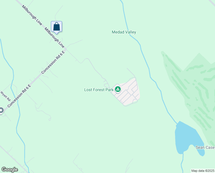 map of restaurants, bars, coffee shops, grocery stores, and more near 4449 Milburough Line in Burlington