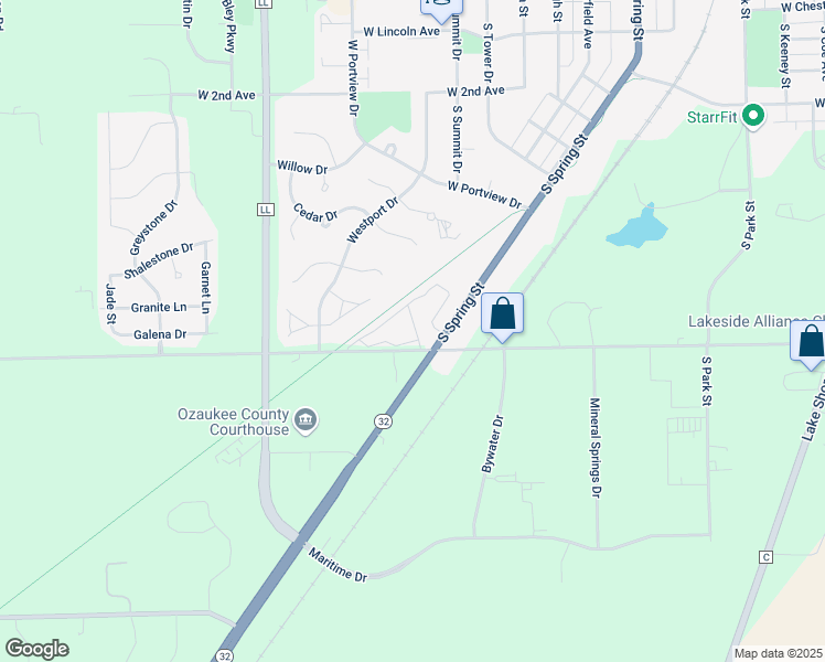map of restaurants, bars, coffee shops, grocery stores, and more near 1324 West Sunset Road in Port Washington