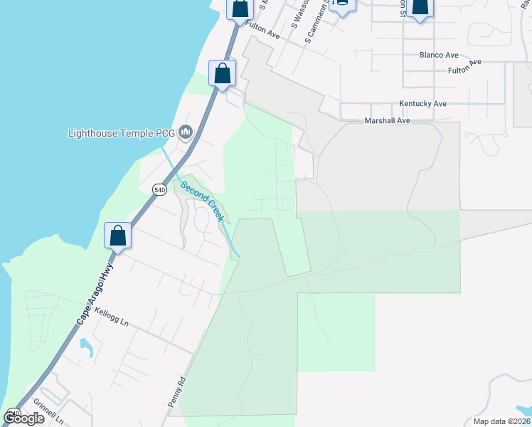 map of restaurants, bars, coffee shops, grocery stores, and more near 64603 Cammann Road in Coos Bay