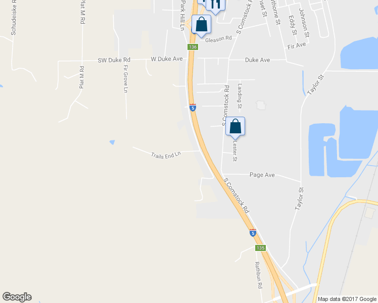map of restaurants, bars, coffee shops, grocery stores, and more near 1654 Trails End Lane in Sutherlin