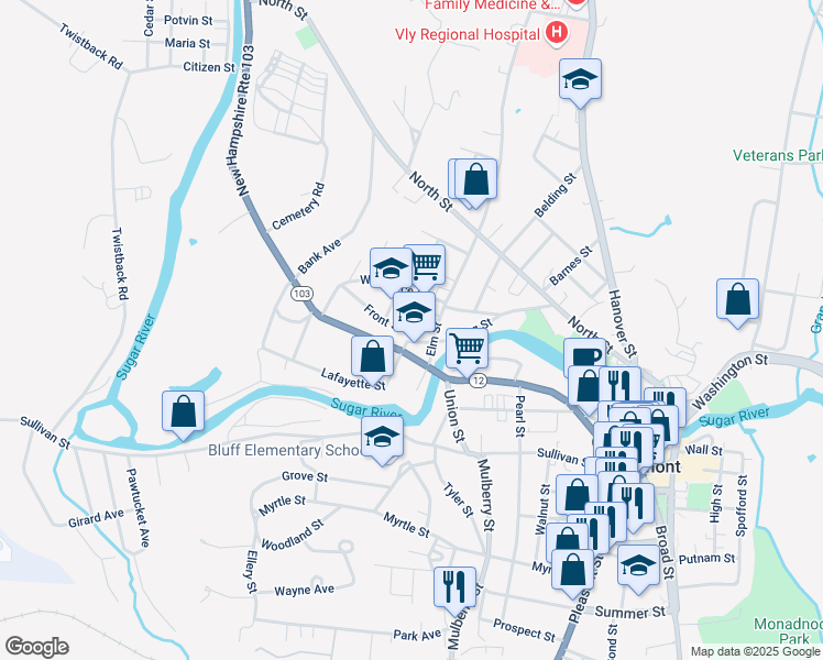 map of restaurants, bars, coffee shops, grocery stores, and more near in Claremont