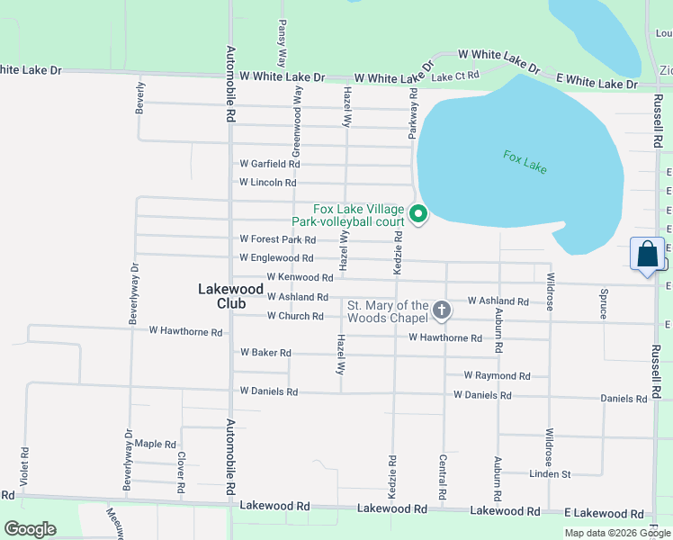 map of restaurants, bars, coffee shops, grocery stores, and more near 410 West Kenwood Road in Twin Lake