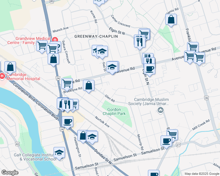 map of restaurants, bars, coffee shops, grocery stores, and more near 30 Husson Place in Cambridge