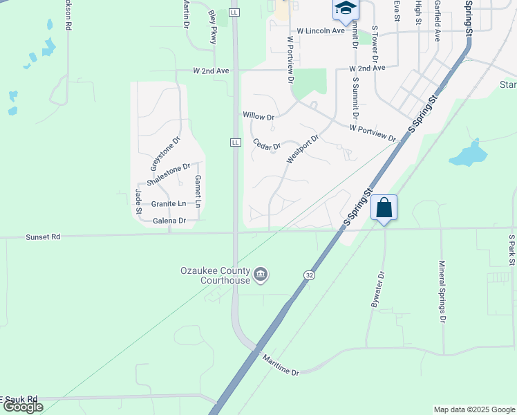 map of restaurants, bars, coffee shops, grocery stores, and more near 1041 Westport Drive in Port Washington