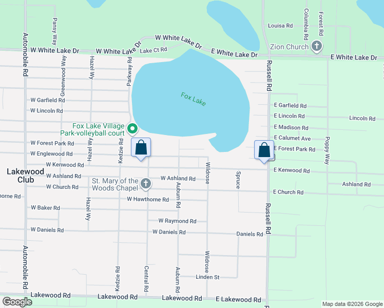 map of restaurants, bars, coffee shops, grocery stores, and more near 41 West Englewood Avenue in Twin Lake