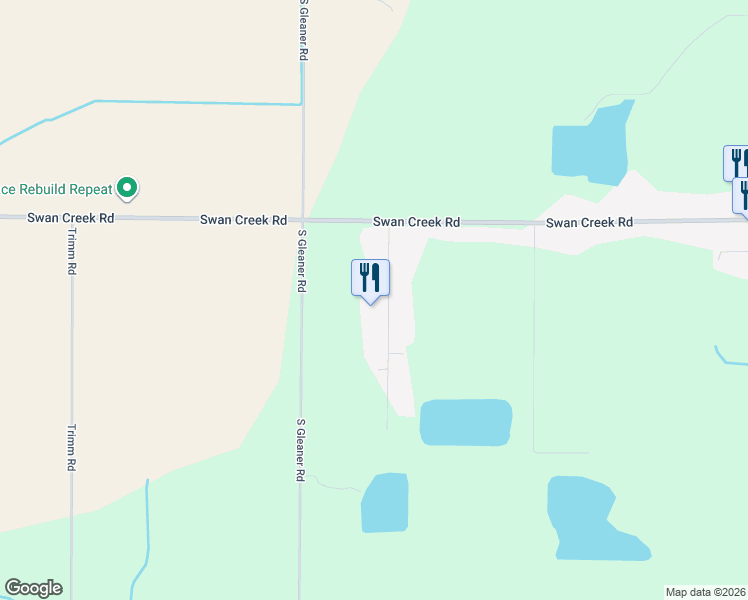 map of restaurants, bars, coffee shops, grocery stores, and more near 3174 Johann Drive in Saginaw