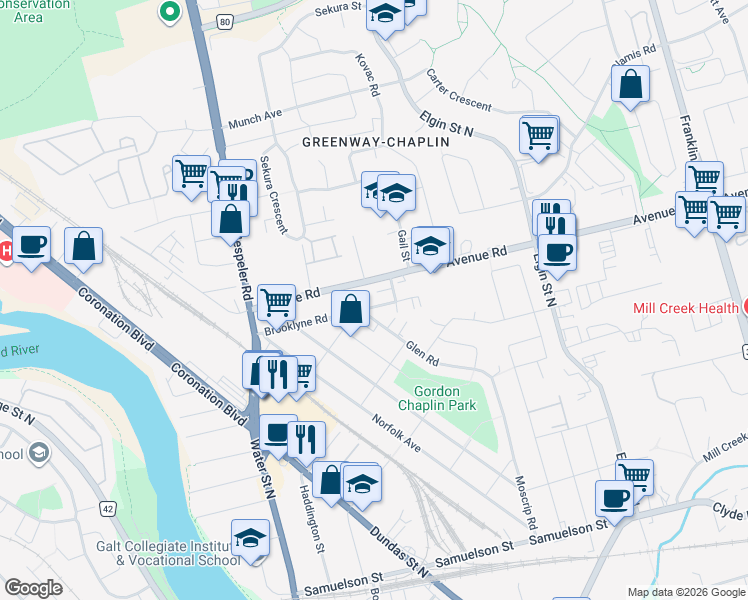map of restaurants, bars, coffee shops, grocery stores, and more near 70 Brooklyne Road in Cambridge