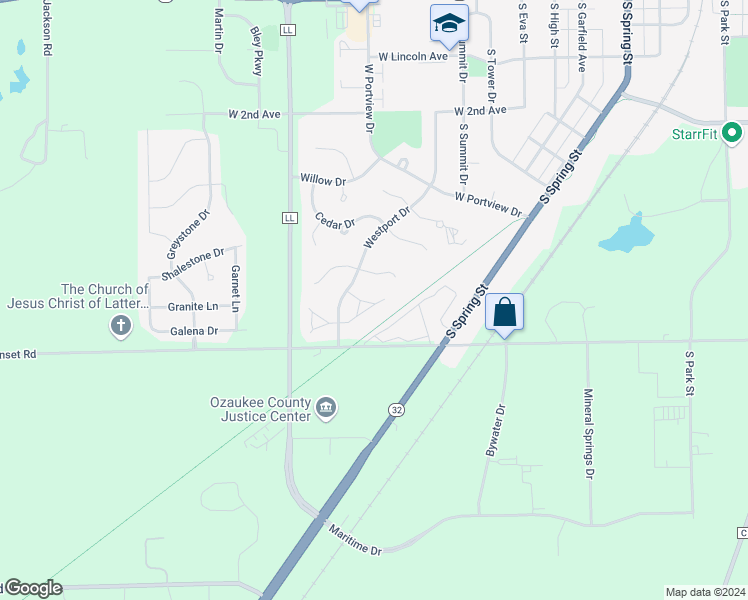map of restaurants, bars, coffee shops, grocery stores, and more near 1084 Westport Drive in Port Washington