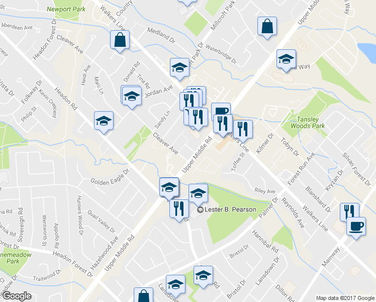 map of restaurants, bars, coffee shops, grocery stores, and more near in Burlington
