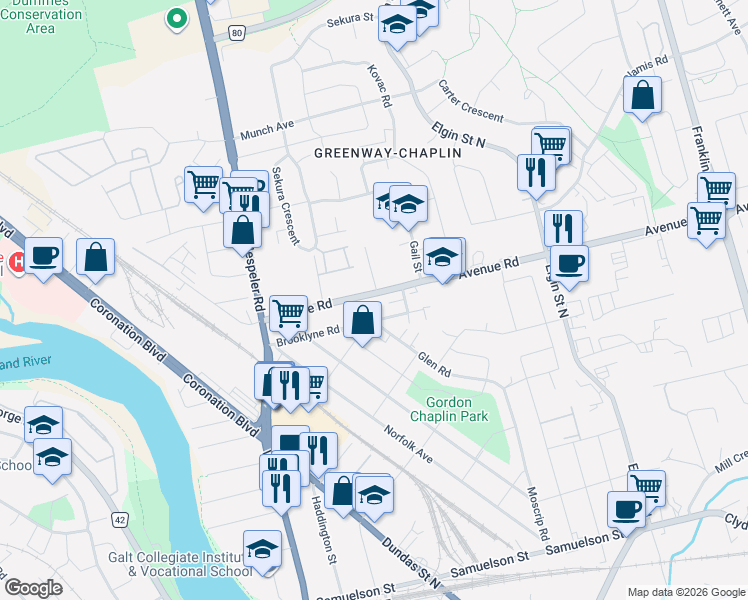 map of restaurants, bars, coffee shops, grocery stores, and more near in Cambridge