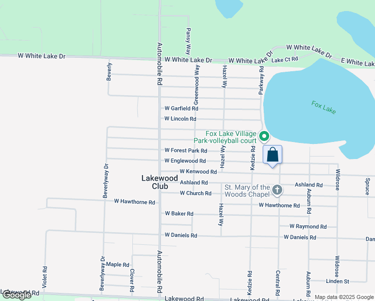 map of restaurants, bars, coffee shops, grocery stores, and more near 520 West Forest Park Road in Twin Lake