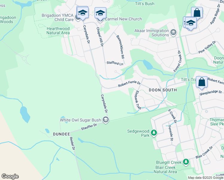 map of restaurants, bars, coffee shops, grocery stores, and more near 928 Robert Ferrie Drive in Kitchener