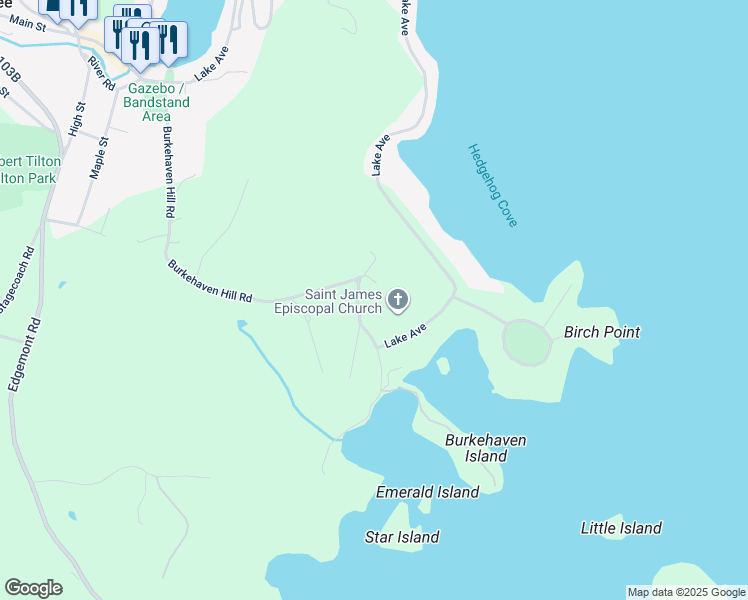 map of restaurants, bars, coffee shops, grocery stores, and more near 179 Burkehaven Hill Road in Sunapee