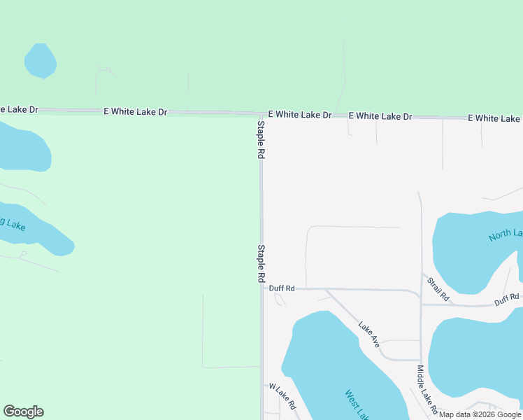 map of restaurants, bars, coffee shops, grocery stores, and more near 6778 Staple Road in Twin Lake