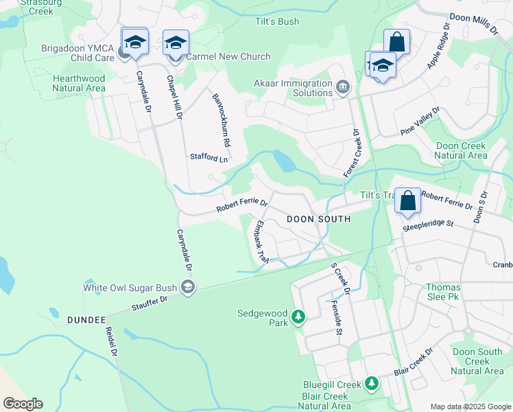 map of restaurants, bars, coffee shops, grocery stores, and more near 846 Robert Ferrie Drive in Kitchener