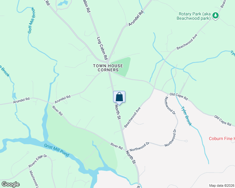 map of restaurants, bars, coffee shops, grocery stores, and more near 121 North Street in Kennebunkport