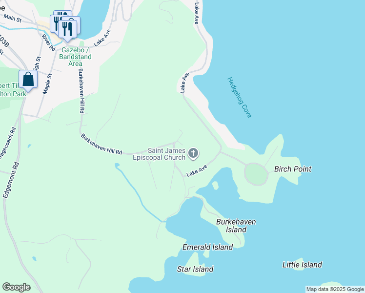 map of restaurants, bars, coffee shops, grocery stores, and more near 179 Burkehaven Hill Road in Sunapee