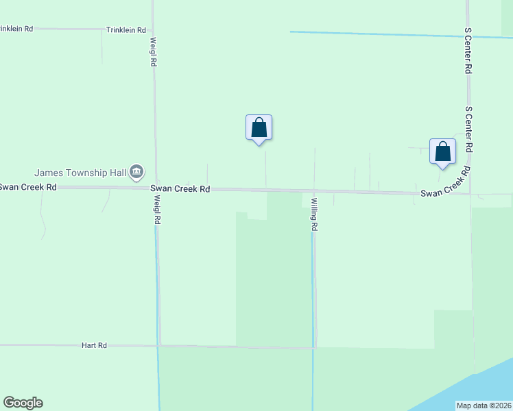 map of restaurants, bars, coffee shops, grocery stores, and more near 5727 Swan Creek Road in Saginaw