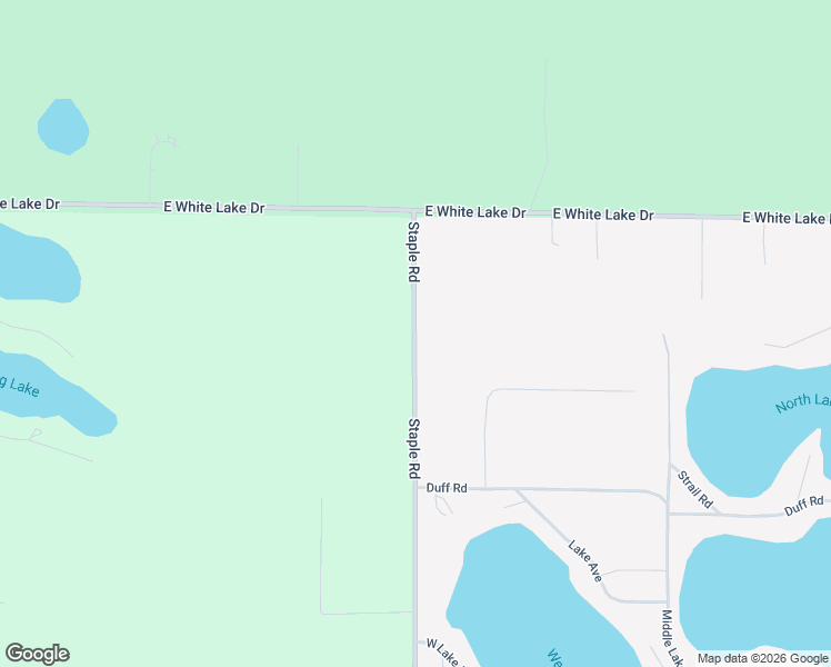 map of restaurants, bars, coffee shops, grocery stores, and more near 6778 Staple Road in Twin Lake