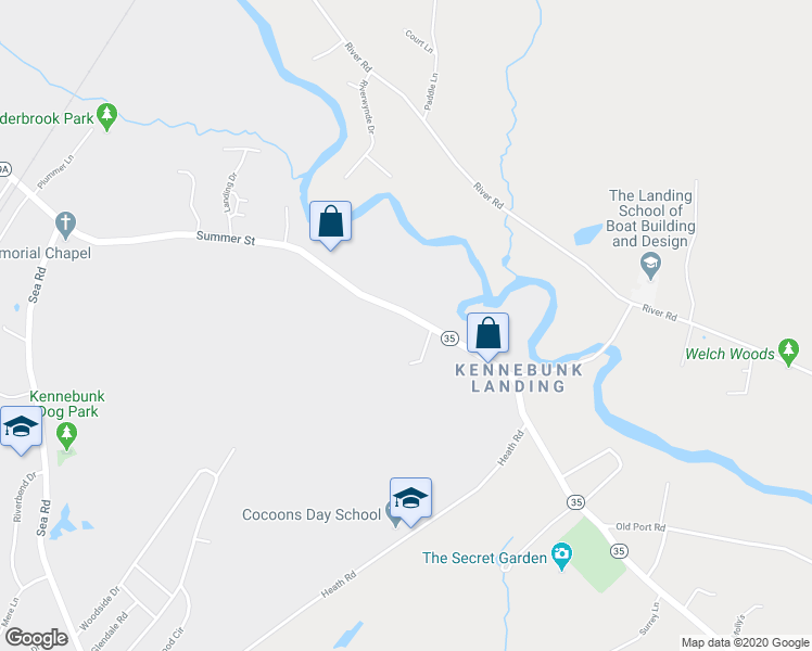 map of restaurants, bars, coffee shops, grocery stores, and more near 129 Summer Street in Kennebunk