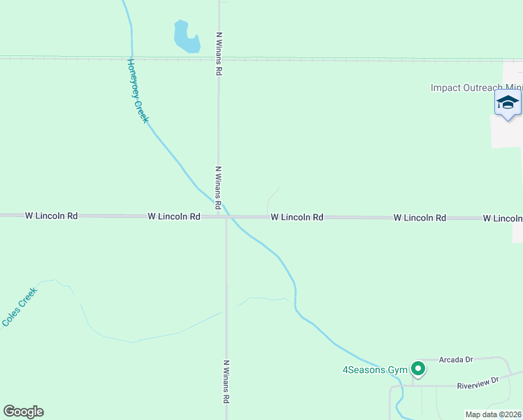 map of restaurants, bars, coffee shops, grocery stores, and more near 4820 West Lincoln Road in Alma