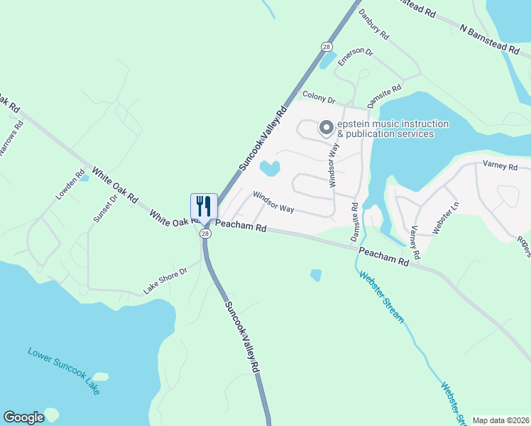 map of restaurants, bars, coffee shops, grocery stores, and more near 12 Mont Vernon Drive in Barnstead