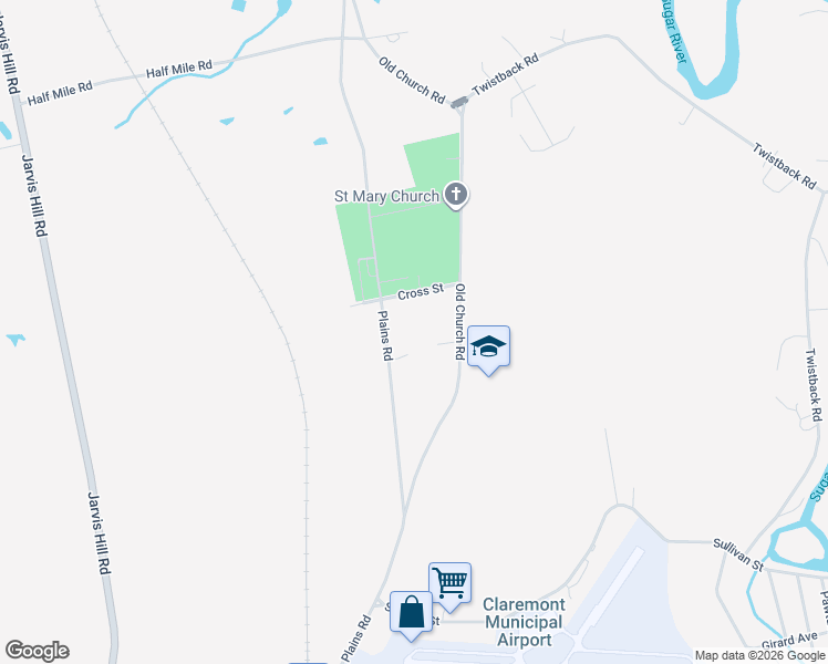 map of restaurants, bars, coffee shops, grocery stores, and more near 183 Plains Road in Claremont