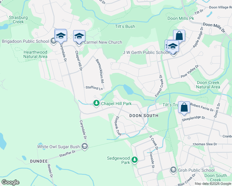 map of restaurants, bars, coffee shops, grocery stores, and more near 928 Evens Pond Court in Kitchener