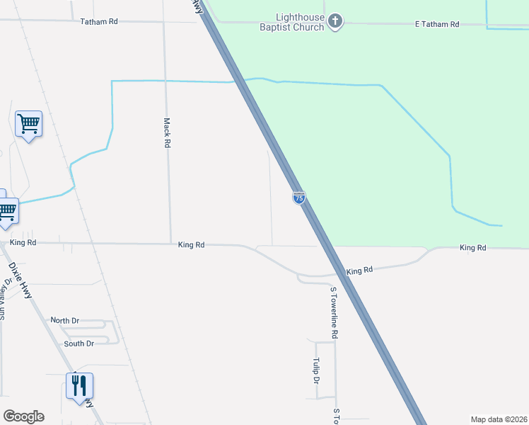 map of restaurants, bars, coffee shops, grocery stores, and more near 3944 Clutier Road in Saginaw