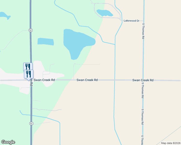 map of restaurants, bars, coffee shops, grocery stores, and more near 10420 Swan Creek Road in Saginaw