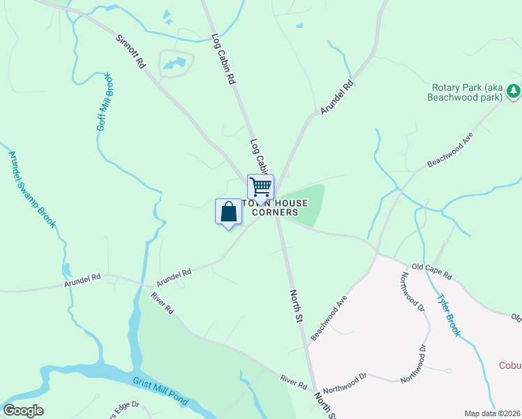 map of restaurants, bars, coffee shops, grocery stores, and more near 142 North Street in Kennebunkport