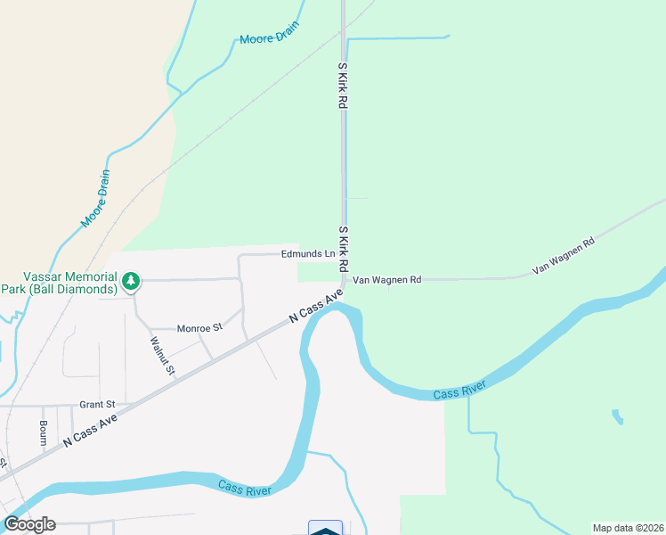 map of restaurants, bars, coffee shops, grocery stores, and more near 4484 South Kirk Road in Vassar